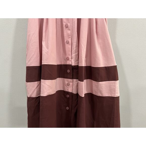 Exquise Anthropologie Tobie Colorblocked Dress Pink Combo Sz Medium Petite - Picture 4 of 10
